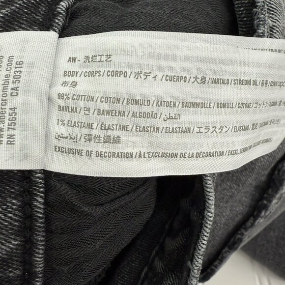 Abercrombie & Fitch The Ankle Straight Ultra High Rise Black Split Raw Hem Sz 25 - Picture 11 of 11